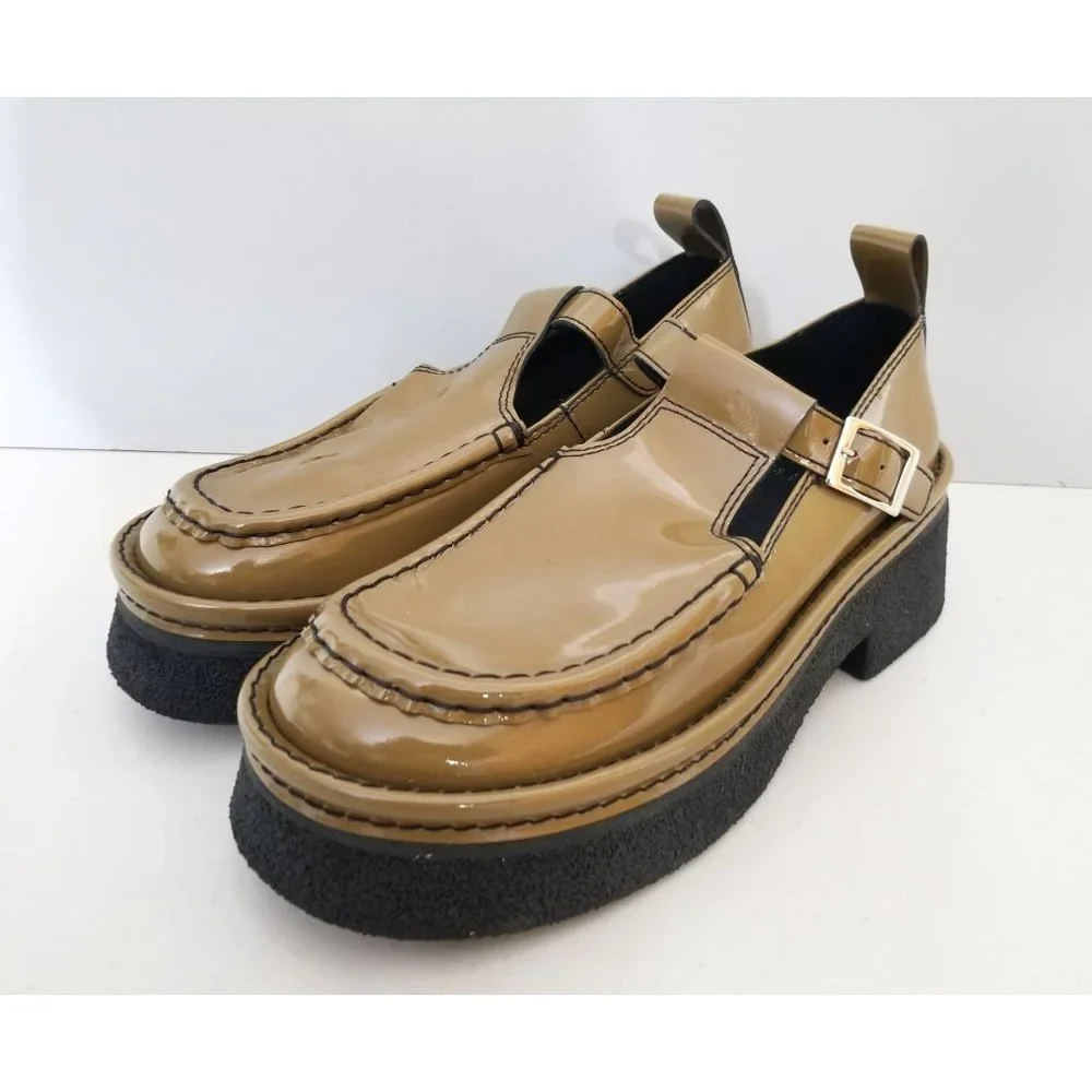 E8 By Miista Cathy Platform Mary Jane in Khaki Olive Size 37